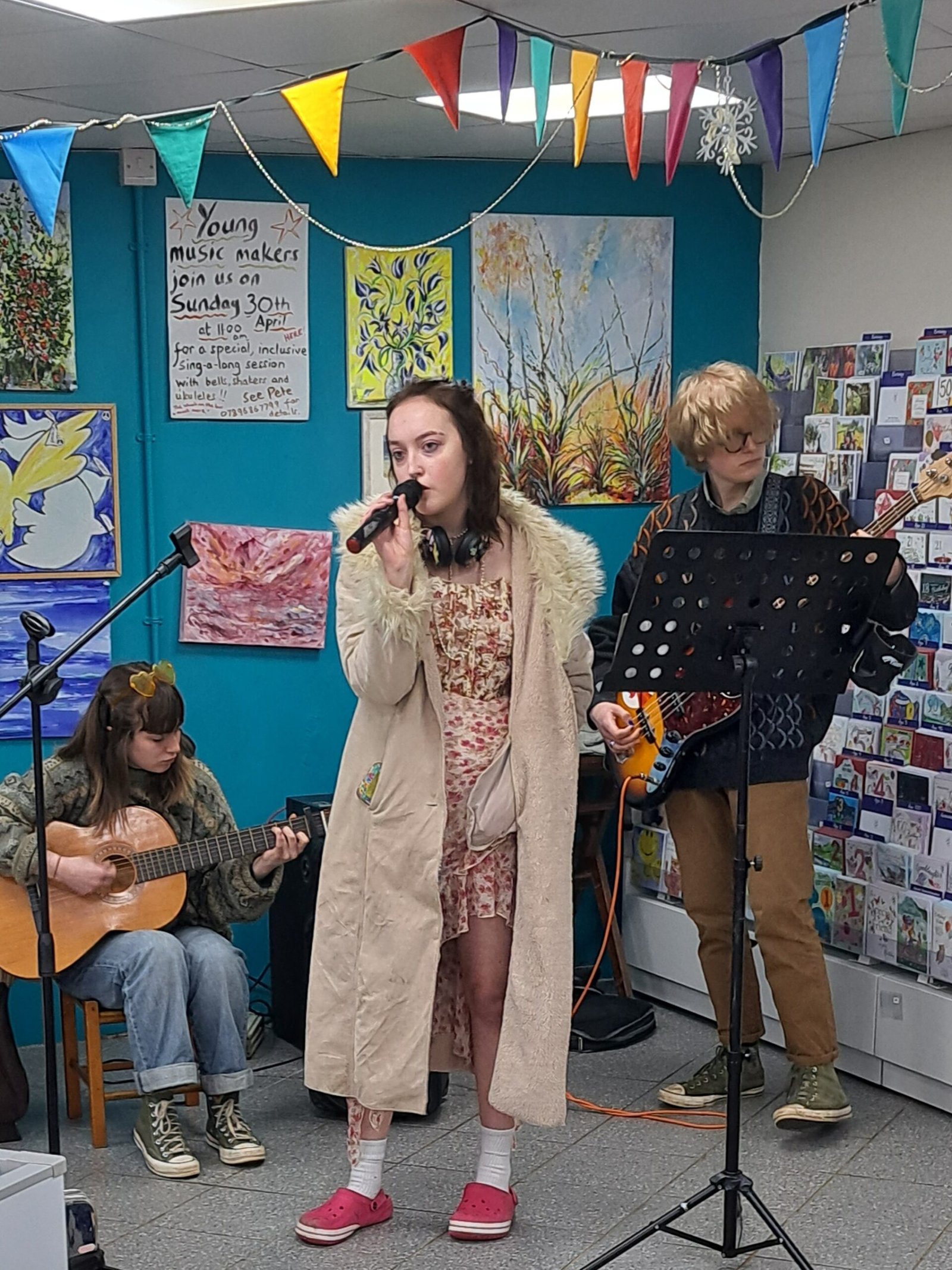 Ruby, Carly and Harry performing as Simulation Sunday